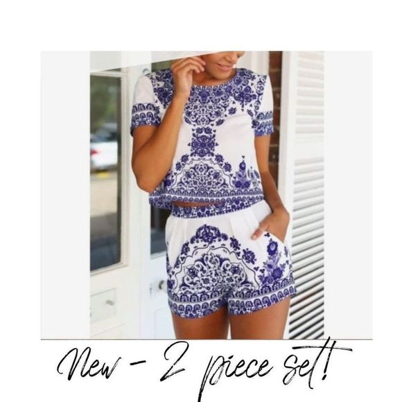 Lily White Pants - 𝅺new Lily Two Piece Set (Crop + Shorts)